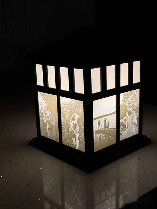 Personalized Photo Lamp House – Holds 8 of Your Favorite Memories